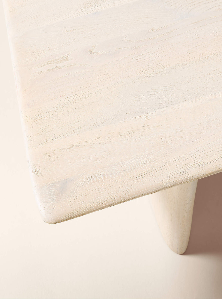 Almera 66" Rectangular Whitewashed Oak Coffee Table