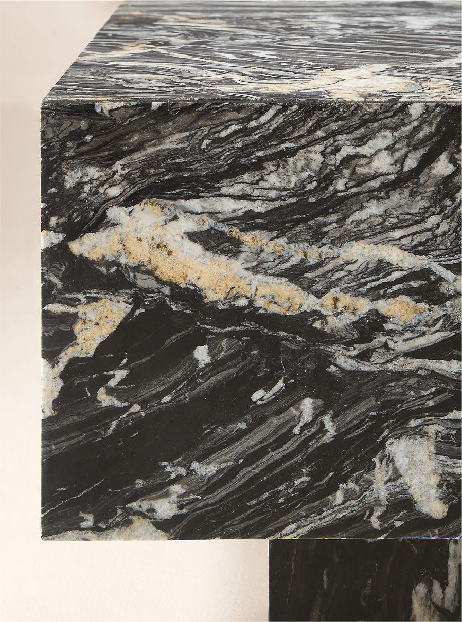 Enyo 55" Rectangular Black Marble Coffee Table