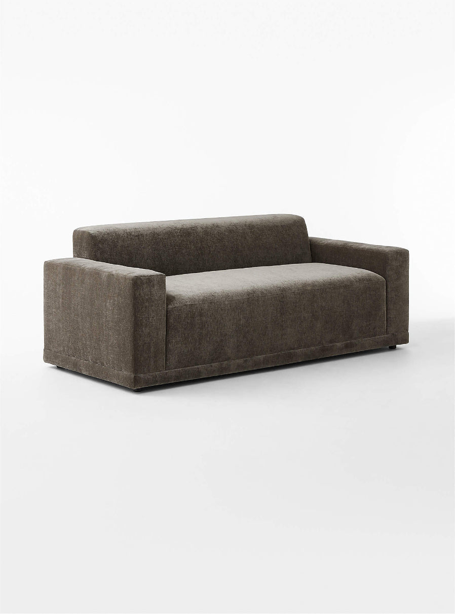 Faible 100" Grey Performance Velvet Deep Sofa