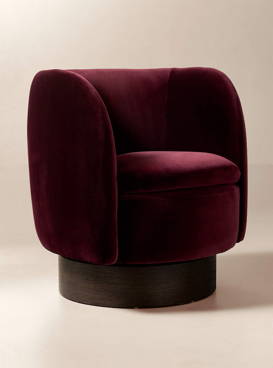 Muir Oxblood Velvet Swivel Chair (Set of 2)