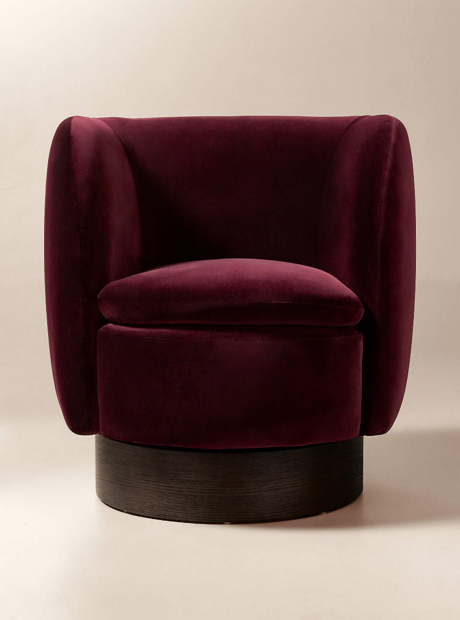 Muir Oxblood Velvet Swivel Chair (Set of 2)